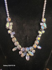 Crew Cuts J Crew Stunning Girls AB Crystal and Pearl Statement Necklace NWOT