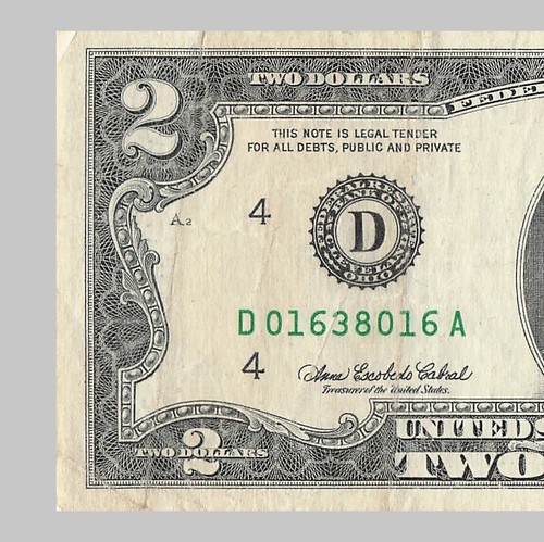 2003A Big Bookend 230s Fancy Serial Number Two Dollar Bill D01638016A - Picture 4 of 11