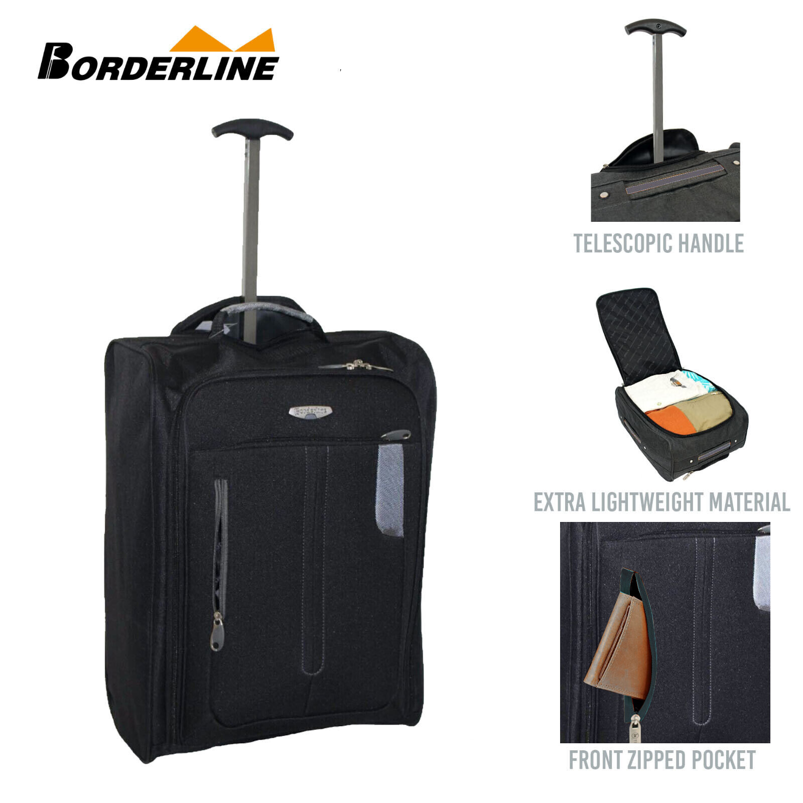 Cabin Approved Hand Luggage Suitcase, Lightweight Compact With Wheels