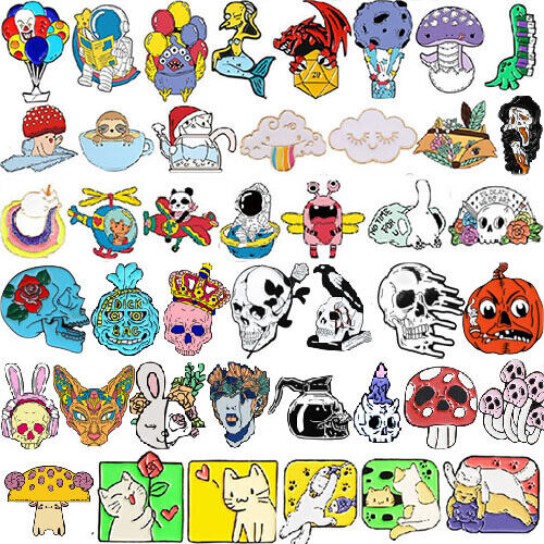 Cartoon Piercing Emaille Brosche Pin Kragen Dekoration Corsage Abzeichen ∑ - Bild 1 von 55