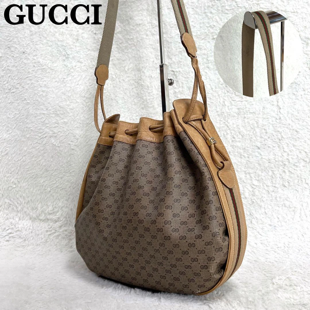 Gucci Sac à Bandoulière Cordon GG Sherry Line Beige Femme du Japon i2663
