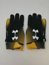 New Under Armour Men's Black/Gold Spotlight WR Football Gloves