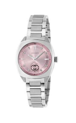 Gucci Interlocking G Diamond Ladies 29mm Quartz Pink Dial