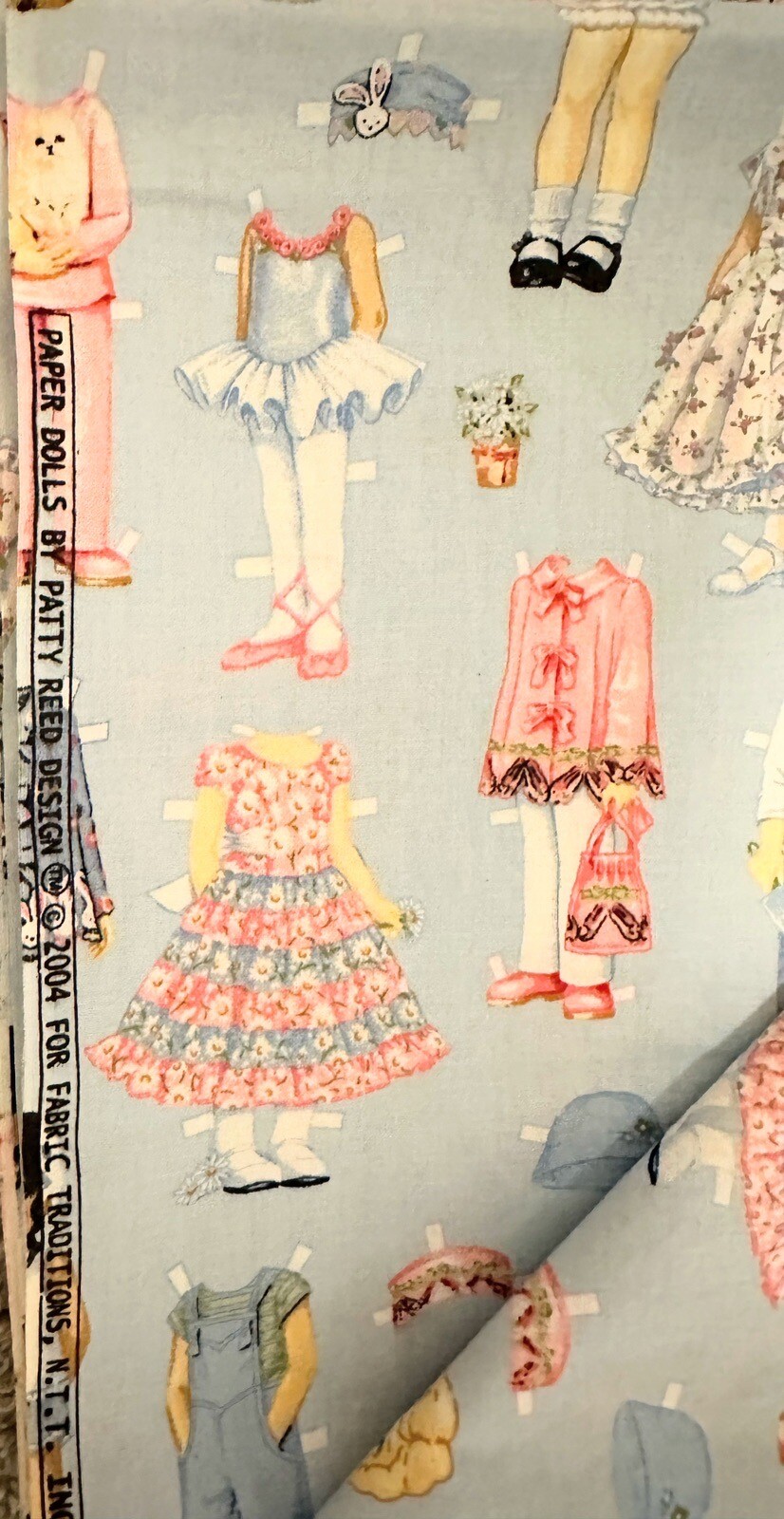 Paper Doll Cotton Fabric By Patty Reed Design 2004 For Fabric