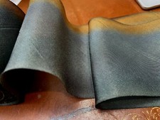 silk ribbon 2.5" on the bias hand dyed 1yd made in USA blue rust