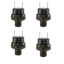 4pc 150-180PSI Air Pressure Switch Tank Mount Thread 1/4" NPT 12V/24V Train Horn