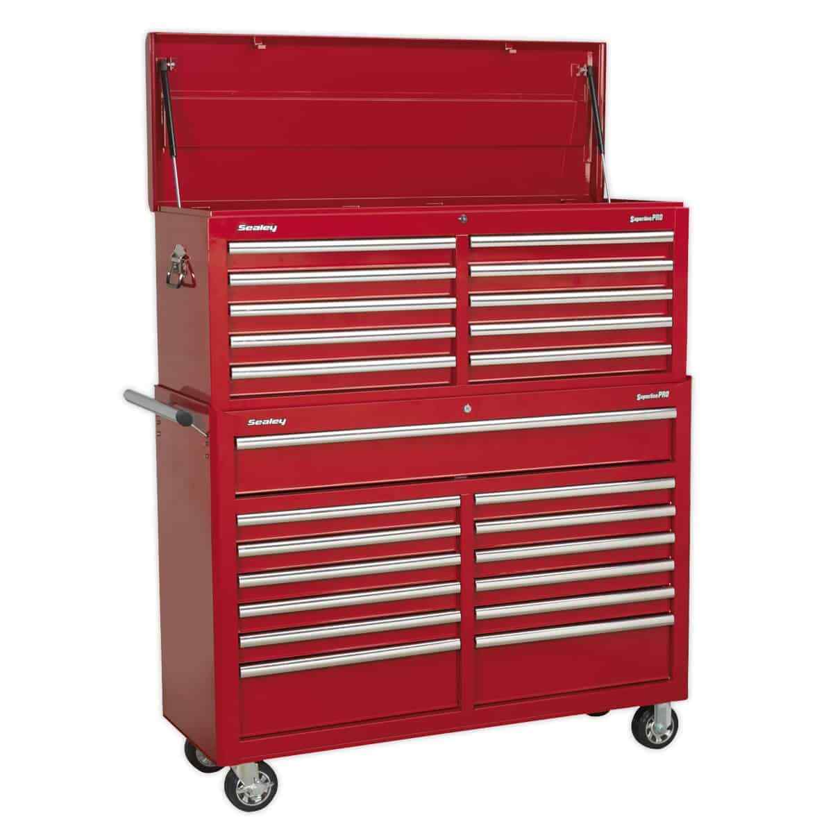 Sealey Tool Chest Combination 23 Drawer with Ball Bearing Slides - Red Garage...