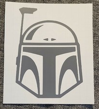 boba fett helmet large Decal- water proof- 5.5in car window truck.