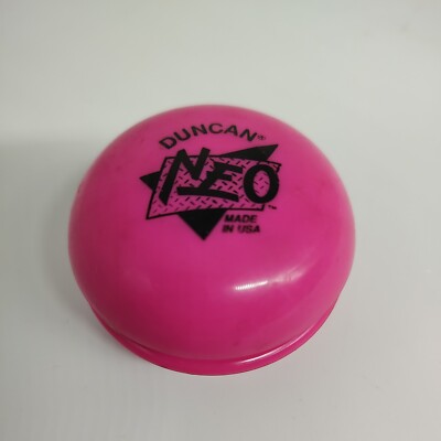 VINTAGE 1990'S DUNCAN NEO PINK Neon IMPERIAL Black Letters YO-YO