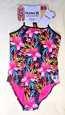 Hurley Girls Youth One-Piece Swimsuit UPF 50 Size 7/8 Floral Print New w/Tags