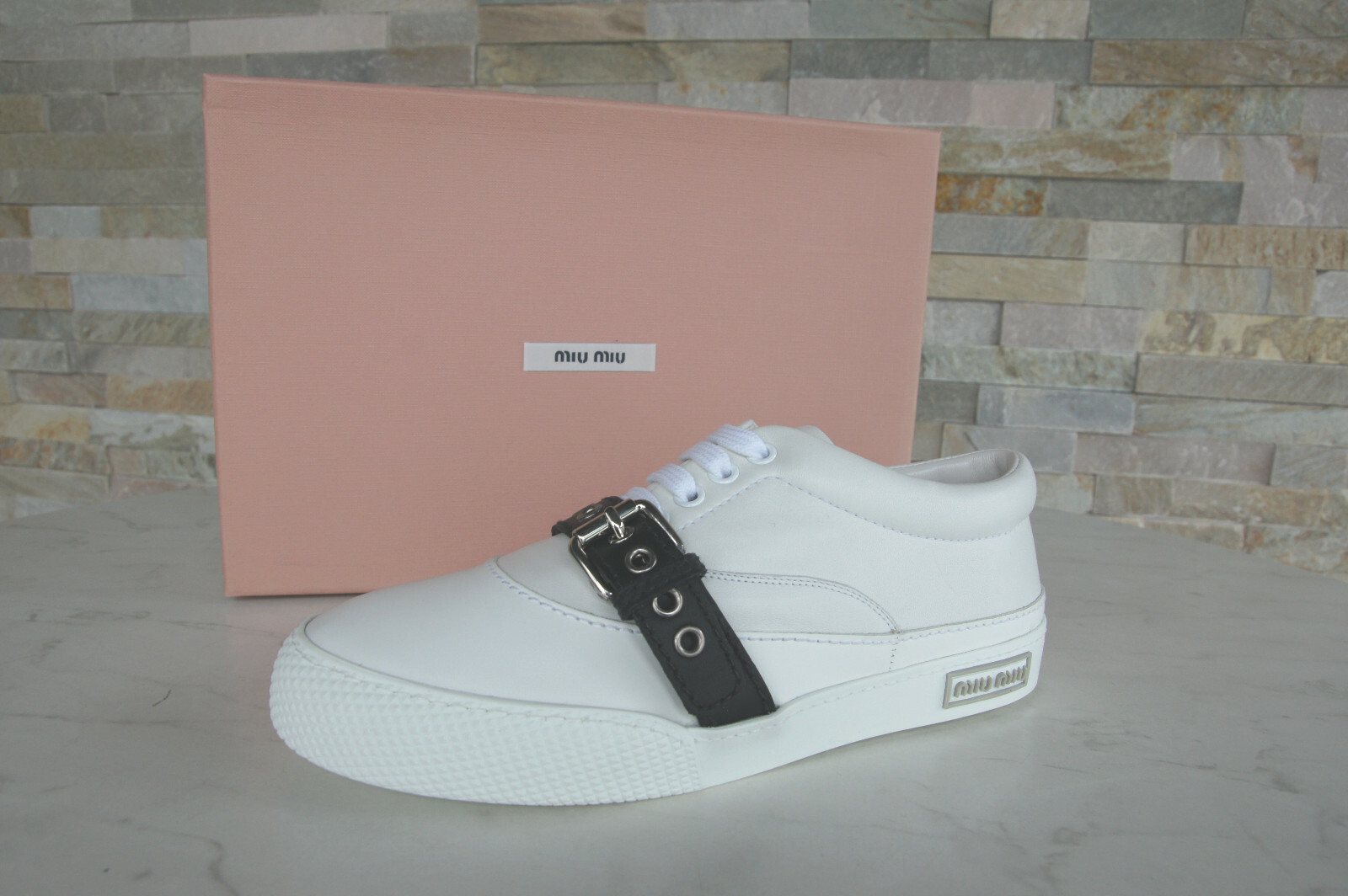 Miu Miu EU 38 sneakers trainers lace-up shoes white 5E924A New former RRP €590