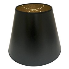 Royal Designs, Inc. Deep Empire Hardback Lamp Shade, Black Parchment Gold Lining
