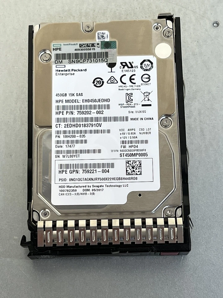 HPE 450GB 15K 12Gb/s SAS 759210-B21 759547-001 2.5 SFF HDD 12G SAS3 G8 G9 G10 SC - Image 3 of 4