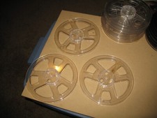 VTG LOT OF 3 EMPTY 7" X 1/4" PLASTIC TAKE UP REELS 4 TRACK REEL TO REEL USA MADE
