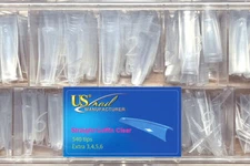 US Nail Manufacturer - Straight Coffin Clear Nail Tips 544 Tips ON SALE*