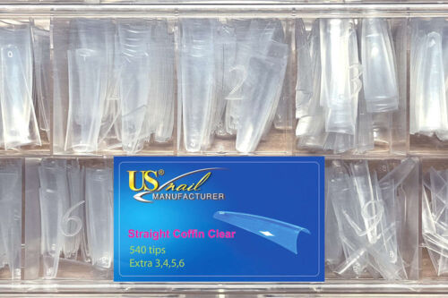 US Nail Manufacturer - Straight Coffin Clear Nail Tips 544 Tips ON SALE* - Picture 1 of 1