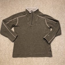 Kuhl Alfpaca Fleece 1/4 Zip Sweater - Small Green/Brown