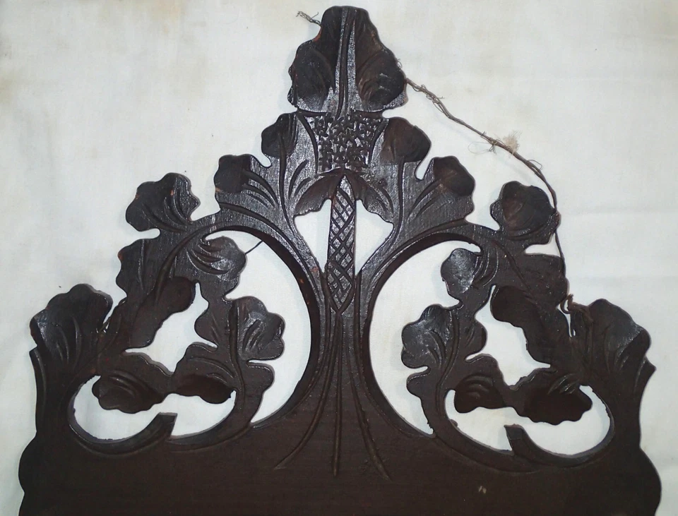 ANTIGUO VICTORIANO ALEMÁN BOSQUE NEGRO TALLADO DAMA MADERA PARED ESTANTE SOPORTE A+ Foto 4 de 4