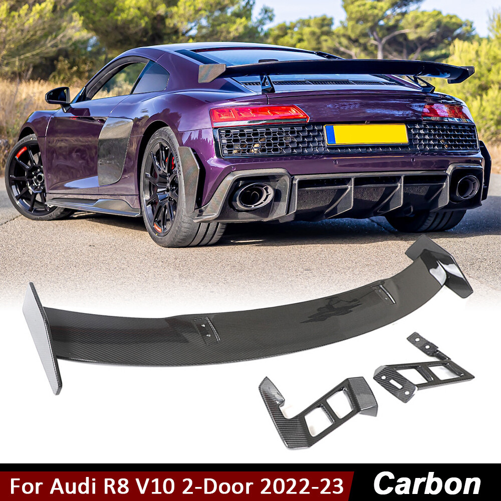 For Audi R8 V10 2-Door 2022-2023 DRY CARBON FIBER Rear Trunk Spoiler Racing Wing