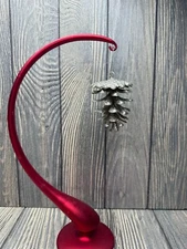 Silver Glitter Pinecone Ornament 3" Hanging Decoration By Old East Main Co