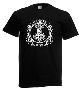 Mens T-Shirt - Hammer of Thor Mjolnir Celtic Knot Viking Warrior God