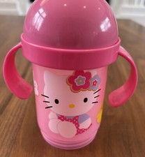 Hello Kitty EASTER LEAK PROOF SIPPY CUP Bunny Chic PINK 2015 Straw EUC READ  