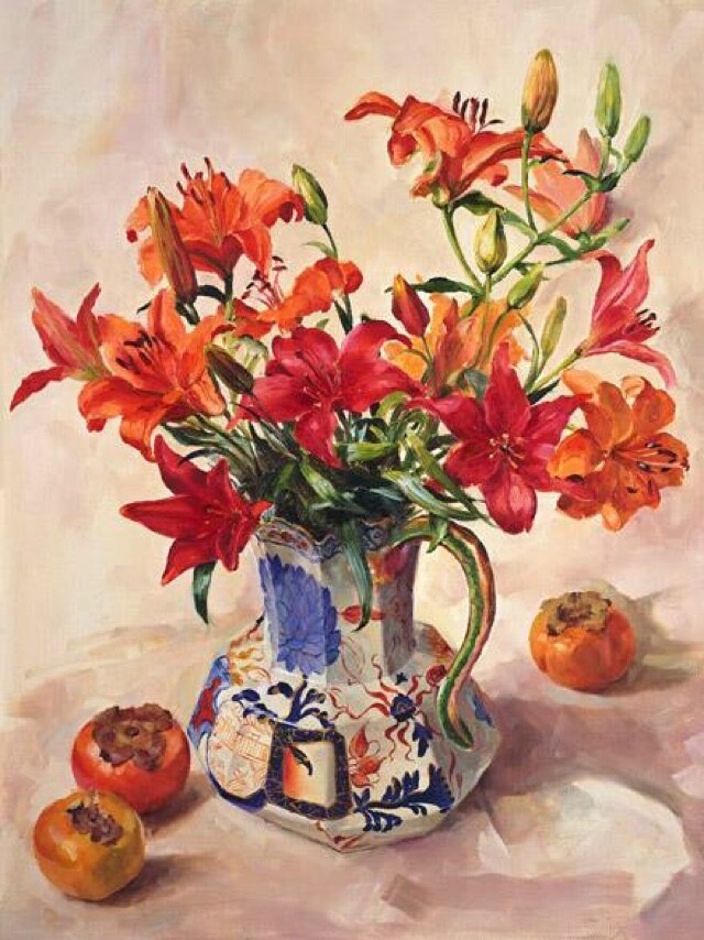 Anne Cotterill Fine Art Blank Greeting / Birthday Card - Day Lilies Flowers 2023