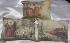 Victorian Christmas Shabby Chic Ornies/Bowl Fillers/ Cupboard Tucks Set of 3