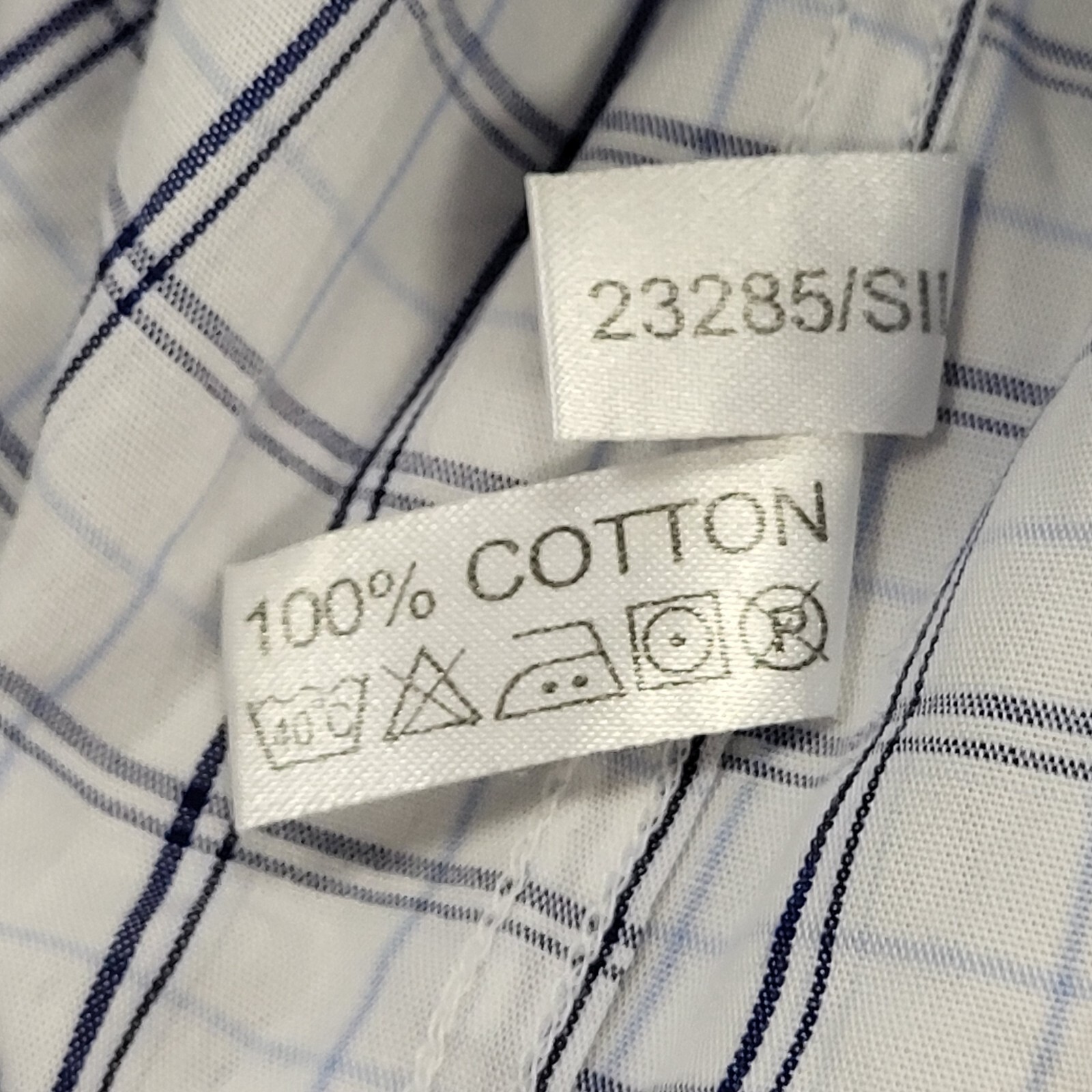 D773 CAMICIA UOMO YVES SAINT LAURENT BIANCA BLU CHECK OVERSIZE UK 2XL EU 60