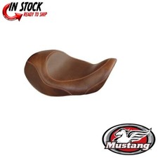 Mustang Seats Brown Smooth Wide Forward Tripper Solo Seat for Harley Dyna 06-17