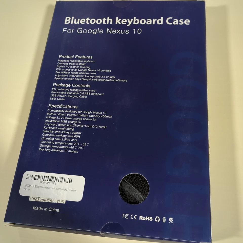 Bluetooth Keyboard Case For Google Nexus 10 - Image 2 of 2