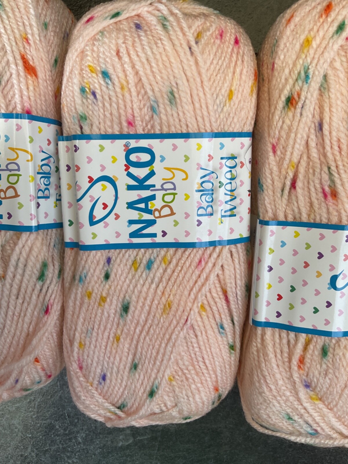 Nako Baby knitting /crochet DK yarn in Pink with coloured fleck. 5 x