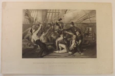 1800  B/W ENGRAVING PRINT BOARDING OF THE CHESAPEKE 26CMS X 18CMS P2008