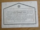 FAIRE PART DECES MARIE CAROLINE ALINE 19 years 1836 ST ROMBAUT MALINES