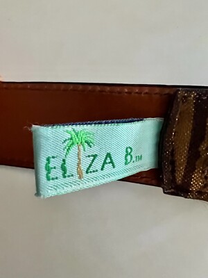 Eliza B. ladies brown leather belt with animal print, from  display picture 2