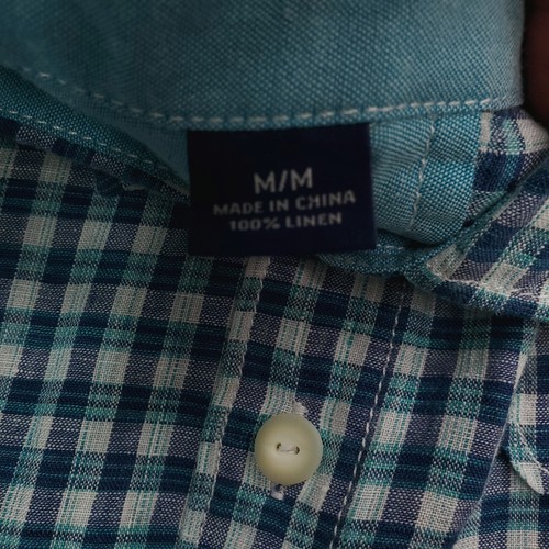 Tommy Bahama Shirt Mens Medium Blue Plaid Linen Button Up Relaxed Fit - Picture 6 of 13