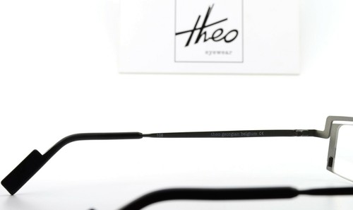 THEO BELGIUM Brille Georgian 108 Square Metal Designer Eye Frame Brown Anthrazit - Picture 7 of 11