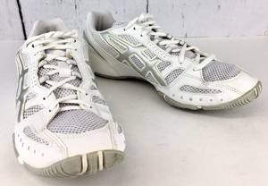 Women-039-s-Asics-Running-Racing-Shoes-QQ75A-Sz-9-1-2M-White-Silver-Pre-Owned