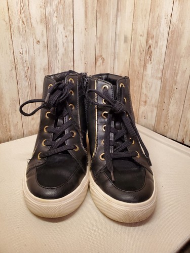 ALDO Girls Boots, Ankle Booties, Black, Wedge Heel, US Size 6.5 - Picture 5 of 11