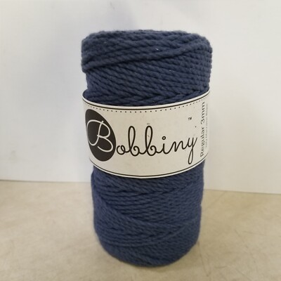 Bobbiny Regular 3mm 3ply Macrame Rope 3x20 JEANS Fibers 100m