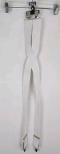 America Outdoors NWT White X-Shaped Adjustable Suspenders, 2" Wide 43" Long