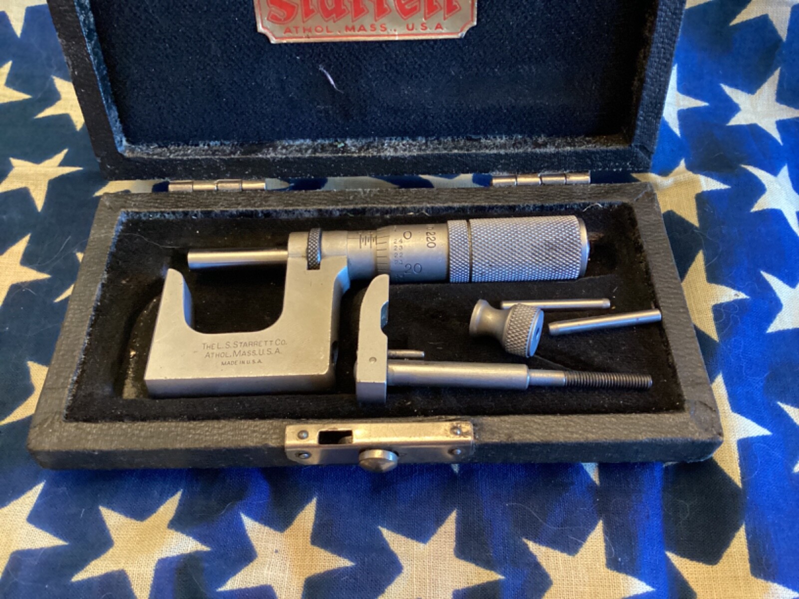 Starrett 01’’Anvil Micrometer 220 in original case made in USA eBay