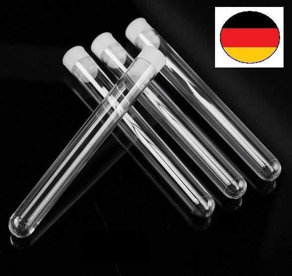 25x/ 50x/ 100x Reagenzgläser Reagenzglas Plastik mit Stopfen 12x100 16x100