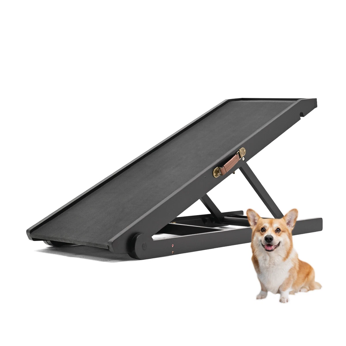 MOPHOTO Folding Dog Ramp 4 Adjustable Dog Steps for Car Truck SUV