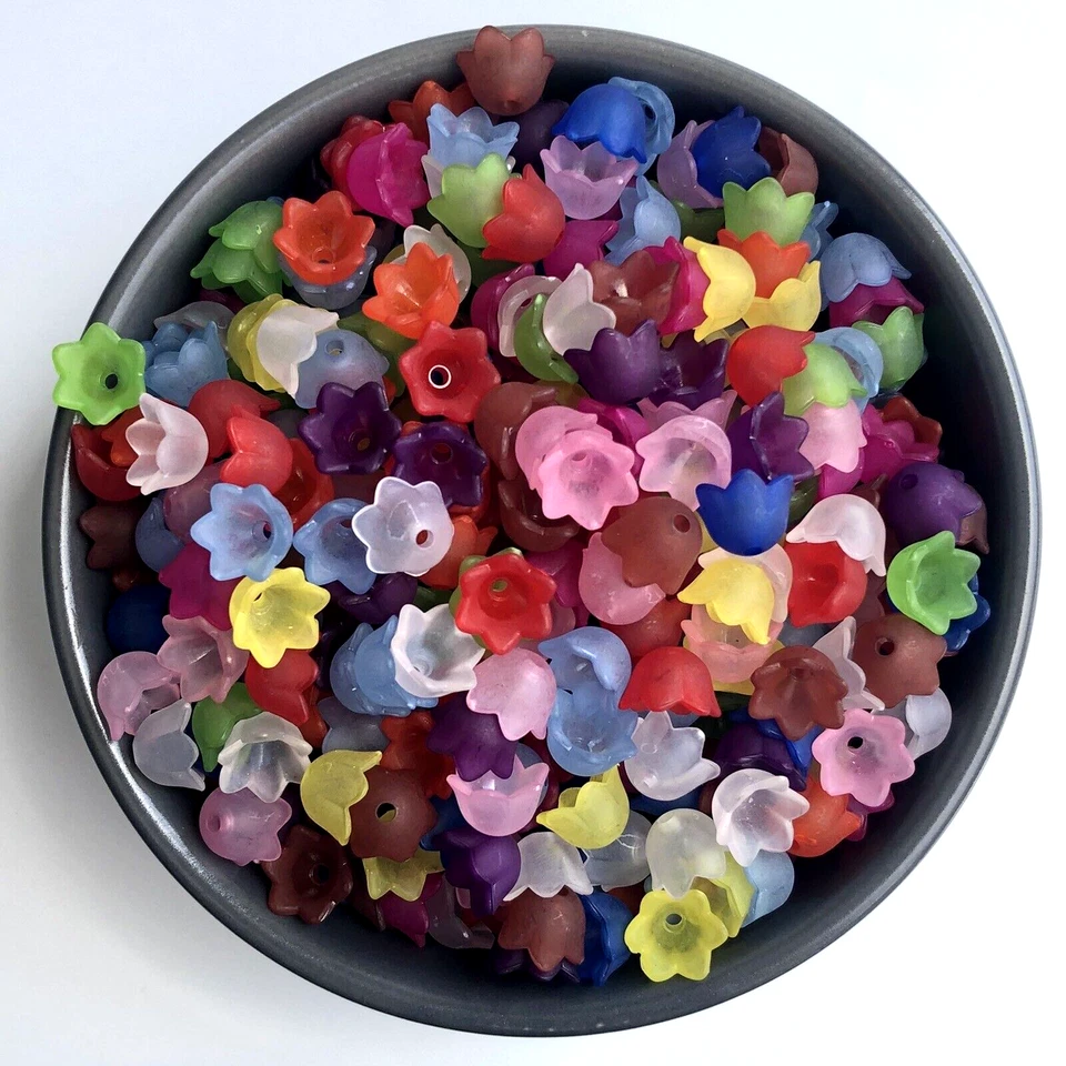 50X Mixed Floral Bead Caps 10mm Jewellery Making Flower End Cap Frosted Charm - image 2 of 4