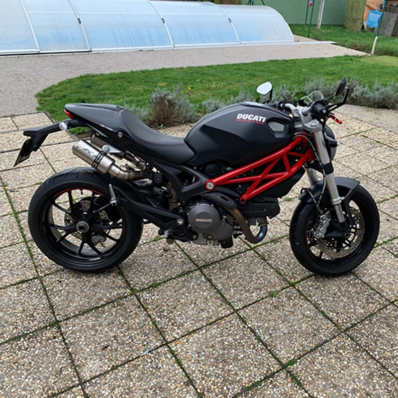 For Ducati Monster 696 695 795 796 1100 Motorcycle Exhaust Carbon Tips Mid Pipe - Image 3 of 4