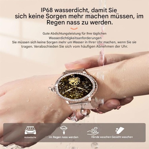 Smartwatch Damen Frauen mit Telefonfunktion Armbanduhr für iPhone Samsung Huawei - Bild 8 von 8