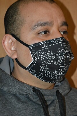Black Star Wars Face Mask Washable Cotton Reusable Face Mask Double-Layer fabric