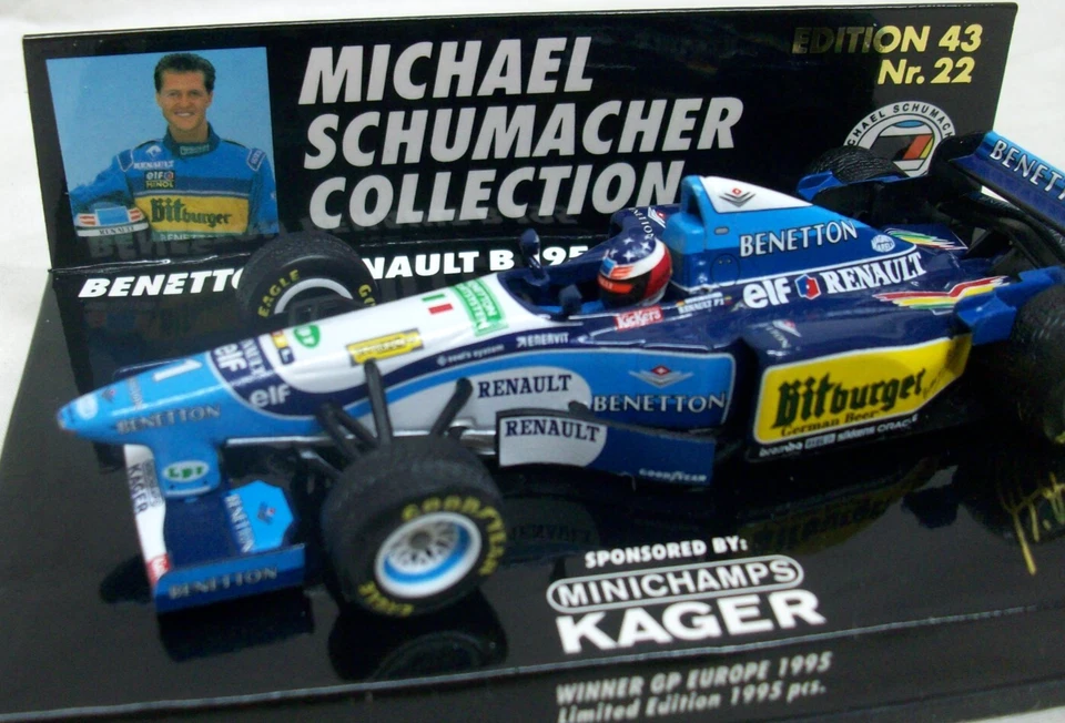 Colección Schumacher Benetton Renault B 195, Die Cast 1:43, KAGER, 1995 SIN USAR, EN CAJA Foto 4 de 4