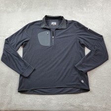 Straight Down 1/4 Zip Pullover Sweater Men Lagre Black Golf Activewear Hillcrest